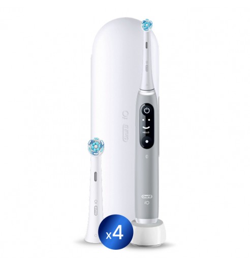 Электрическая зубная щетка Oral-B iO 6 Grey Opal с дополнительной насадкой Ultimate Clean (4 шт)