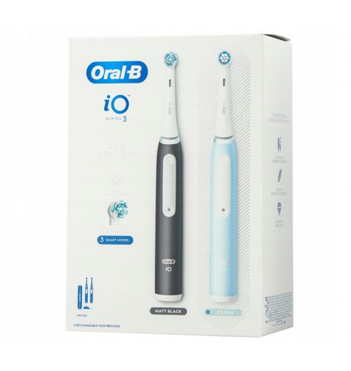 Электрическая зубная щетка Oral-B iO 3 Duo Matt Black + Ice Blue