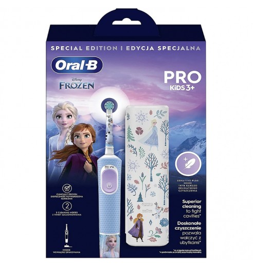 Детская электрическая зубная щетка Oral-B Vitality Kids Frozen II "Холодное сердце 2" + футляр