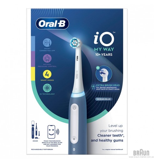 Электрическая зубная щетка Oral-B iO 4 My Way Ocean Blue + extra Brush