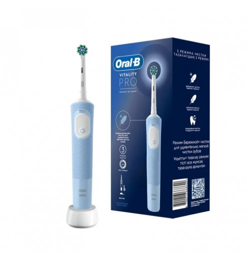 Оригинальная электрическая зубная щётка Oral-B Vitality Pro для бережной чистки, Голубая, 1 шт.