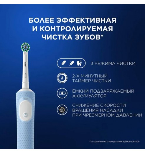 Оригинальная электрическая зубная щётка Oral-B Vitality Pro для бережной чистки, Голубая, 1 шт.