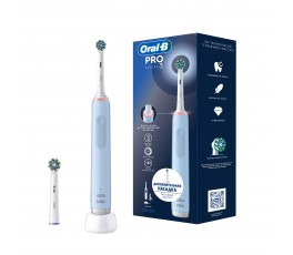 Электрическая зубная щётка Oral-B Pro 3 Голубая с дополнительной сменной насадкой Pro Cross Action (1 шт)