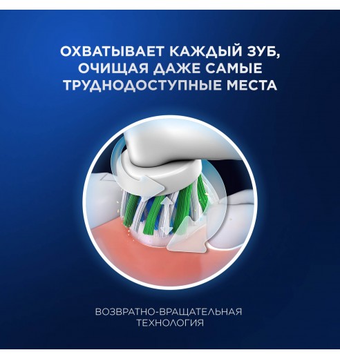 Электрическая зубная щётка Oral-B Pro 3 Голубая с дополнительной сменной насадкой Pro Cross Action (1 шт)