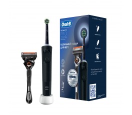 Электрическая зубная щётка Oral-B Vitality Pro Черная с бритвой мужской Gillette Fusion 5 Proglide, 1 шт.