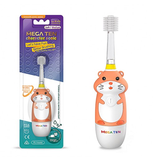 Детская электрическая зубная щетка MEGA TEN Kids Sonic Хомячок