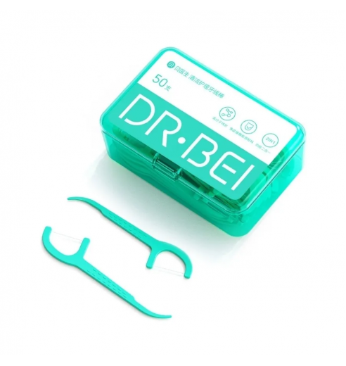 Зубочистки пластиковые с нитью DR.BEI Dental Floss Pick