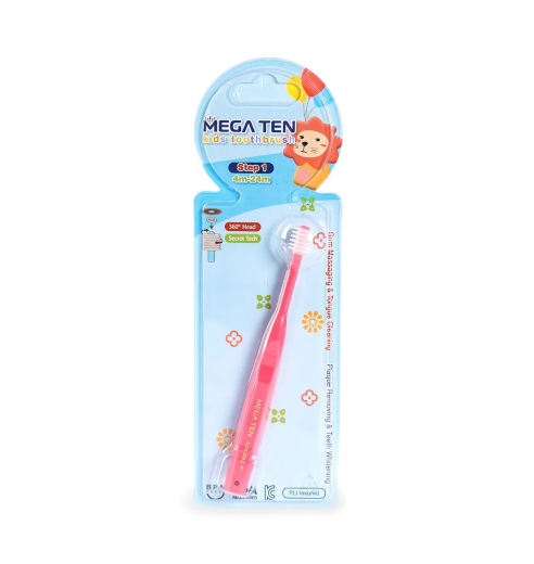 Детская зубная щетка MEGA TEN Step 1 (0-2 года) коралловая