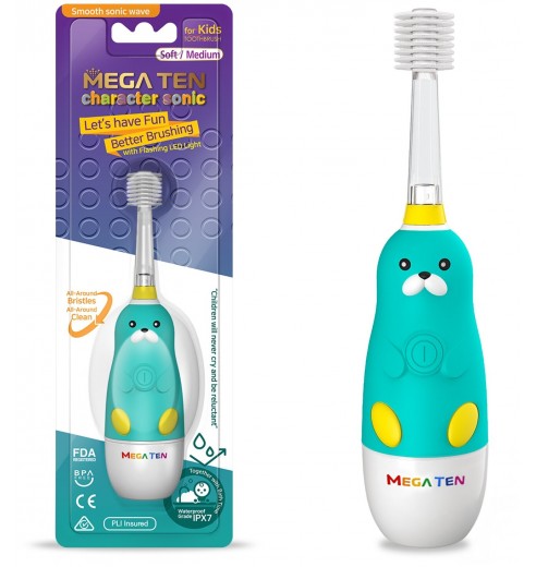 Детская электрическая зубная щетка MEGA TEN Kids Sonic Моржик
