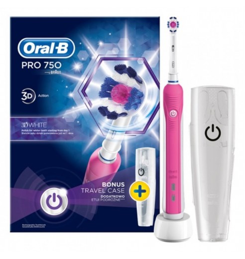 Электрическая зубная щетка Oral-B PRO 750 Pink D16.513.UX + Футляр