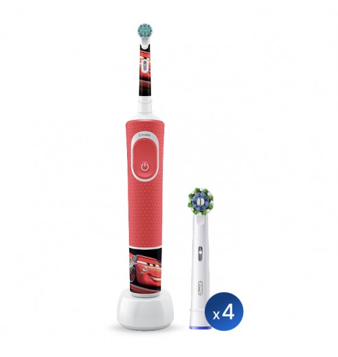 Детская электрическая зубная щетка Oral-B Vitality Kids CARS "Тачки" + Насадки Oral-B CrossAction (4 шт)