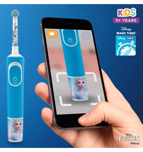 Детская электрическая зубная щетка Oral-B Vitality Kids Frozen "Холодное сердце" + Насадки Oral-B Frozen Kids (2 шт)