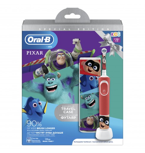Детская электрическая зубная щетка Oral-B Vitality Kids Pixar D100.413.2KX
