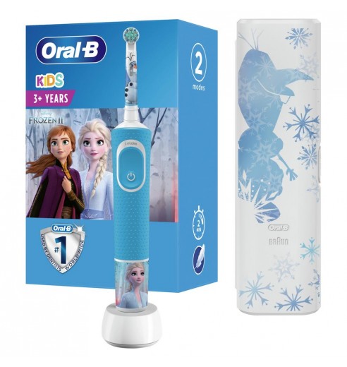 Детская электрическая зубная щетка Oral-B Vitality Kids Холодное сердце D100.413.2KX (EB10S) + чехол