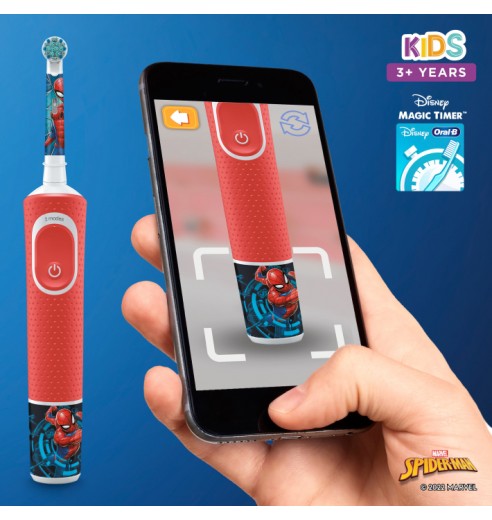 Детская электрическая зубная щетка Oral-B Vitality Kids Spiderman "Человек-паук" + Насадки Oral-B Spiderman Kids (2 шт)