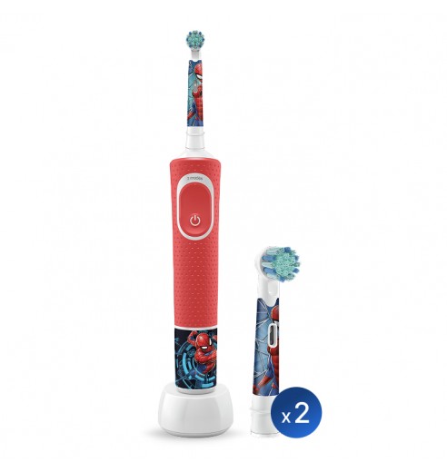 Детская электрическая зубная щетка Oral-B Vitality Kids Spiderman "Человек-паук" + Насадки Oral-B Spiderman Kids (2 шт)