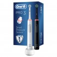 Набор электрических зубных щеток Oral-B Pro 3 Black and White (2 шт) + Насадки Oral-B CrossAction (10 шт)