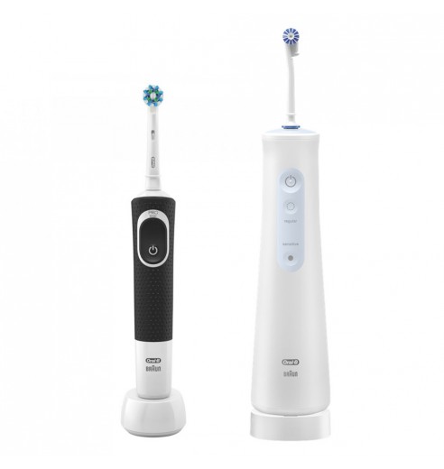 Набор электрическая зубная щетка Oral-B Vitality black + Ирригатор Oral-B Aquacare 4