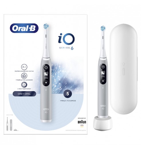 Электрическая зубная щетка Oral-B iO 6 Grey Opal