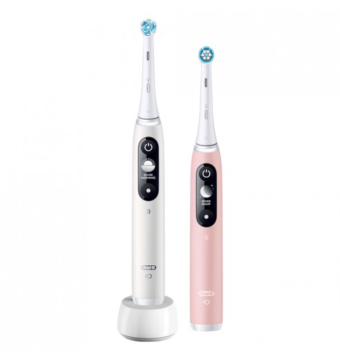 Электрическая зубная щетка Oral-B iO 6 DUO White, Pink Sand + Насадка Gentle Care, 2шт