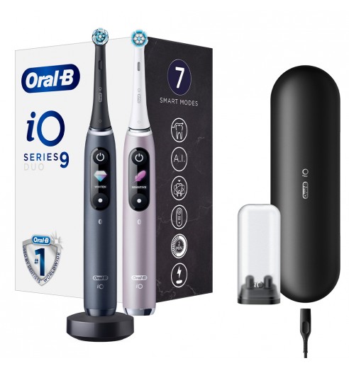 Электрическая зубная щетка Oral-B iO 9 DUO Black Onyx, Rose Quartz