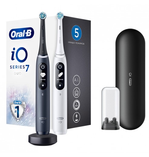 Электрические зубные щетки Oral-B iO 7 DUO Black Onyx, White Alabaster