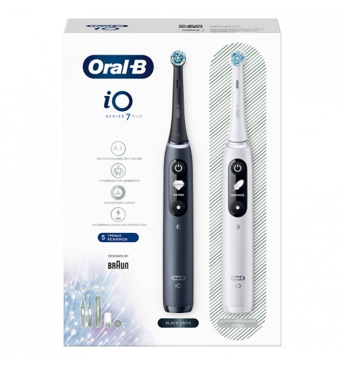 Электрические зубные щетки Oral-B iO 7 DUO Black Onyx, White Alabaster
