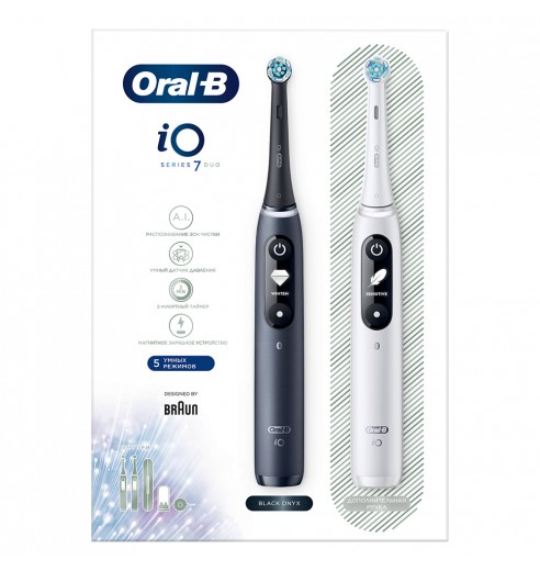 Электрические зубные щетки Oral-B iO 7 DUO Black Onyx, White Alabaster