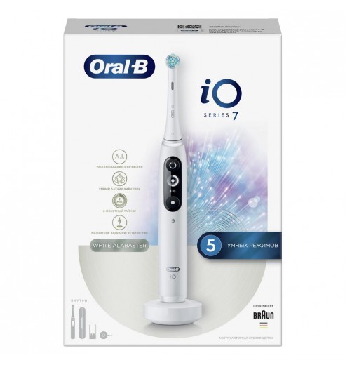 Электрическая зубная щетка Oral-B iO 7 White Alabaster