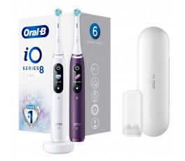 Набор электрических зубных щеток Oral-B iO 8 Duo White Alabaster, Violet Ametrine