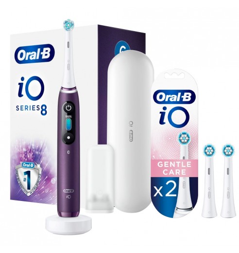 Электрическая зубная щетка Oral-B iO 8 Violet Ametrine + Насадка Gentle Care, 2шт