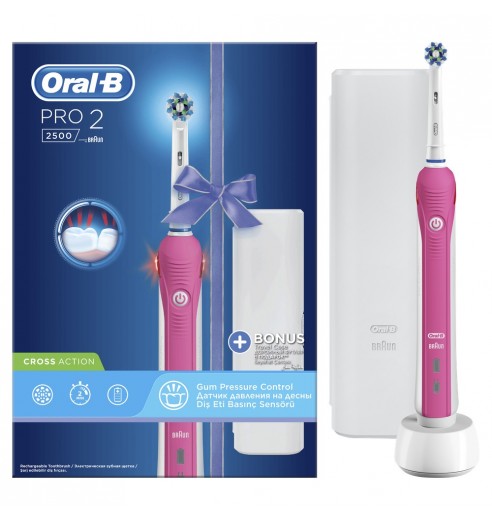 Электрическая зубная щетка Oral-B PRO 2 2500 Cross Action + Футляр