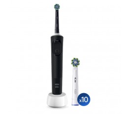 Электрическая зубная щётка Oral-B Vitality Pro чёрная + Насадки Oral-B CrossAction (10 шт)