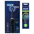 Электрическая зубная щетка Oral-B Vitality Pro D103.413.3 Cross Action Protect X Clean, черный + Насадки Oral-B EB50BRB CrossAction Black, 2 шт