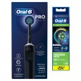 Электрическая зубная щетка Oral-B Vitality Pro D103.413.3 Cross Action Protect X Clean, черный + Насадки Oral-B EB50BRB CrossAction Black, 4 шт