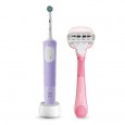 Электрическая зубная щётка Oral-B Vitality Pro лиловая + Женская бритва Gillette Venus Comfortglide Miami с 1 сменной кассетой и держателем