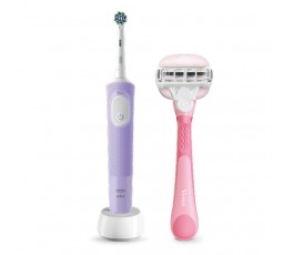 Электрическая зубная щётка Oral-B Vitality Pro + Женская бритва Gillette Venus Comfortglide Miami с 1 сменной кассетой и держателем