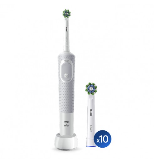 Электрическая зубная щётка Oral-B Vitality Pro белая + Насадки Oral-B CrossAction (10 шт)