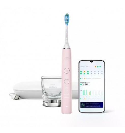 Электрическая зубная щетка Philips Sonicare DiamondClean HX9911/29 розовая