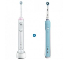 Набор: Электрическая зубная щетка Oral-B Smart Sensitive D700.513.5 White + Электрическая зубная щетка Oral-B PRO 500 CrossAction D16.513.U блистер