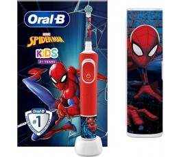 Детская электрическая зубная щетка Oral-B Vitality Kids D100.413.2KX Spiderman + чехол