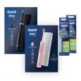 Электрическая зубная щетка Oral-B Pro 3 розовая и Электрическая зубная щетка Oral-B Pro 3 черная + Насадки Oral-B CrossAction (10 шт)