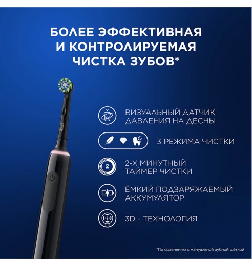 Электрическая зубная щетка Oral-B Pro 3 розовая и Электрическая зубная щетка Oral-B Pro 3 черная + Насадки Oral-B CrossAction (10 шт)