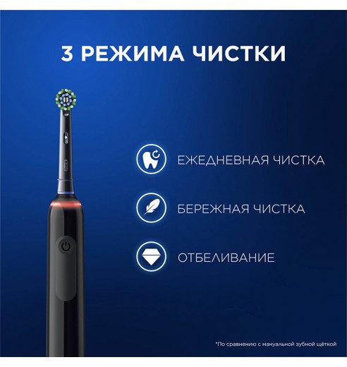 Электрическая зубная щетка Oral-B Pro 3 розовая и Электрическая зубная щетка Oral-B Pro 3 черная + Насадки Oral-B CrossAction (10 шт)