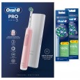 Электрическая зубная щетка Oral-B Pro 3 3500 розовая + Насадки Oral-B CrossAction (10 шт)