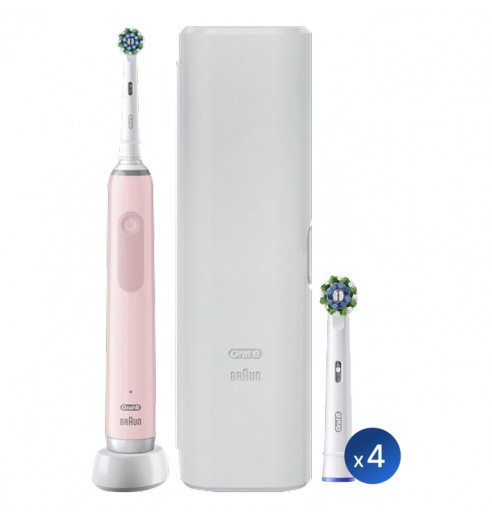 Электрическая зубная щетка Oral-B Pro 3 3500 + Насадка для эффективной чистки Oral-B CrossAction (4 шт)