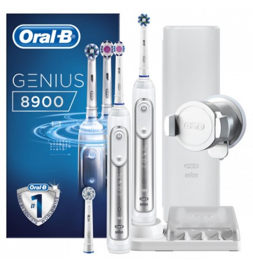 Набор электрических зубных щеток Oral-B Genius 8900 White D701.535.5XC (2 шт)