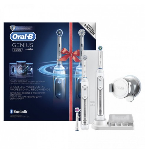 Набор электрических зубных щеток Oral-B Genius 8900 White D701.535.5XC (2 шт)