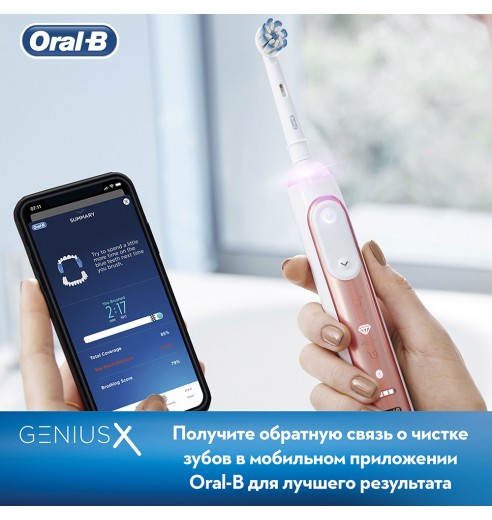 Электрическая зубная щетка Oral-B Genius X 20000N Rose Gold D706.515.6X