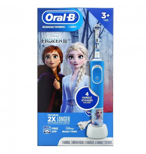 Детская электрическая зубная щетка Oral-B Vitality Kids Frozen "Холодное сердце" D100.423.2K Frozen, подарочная упаковка